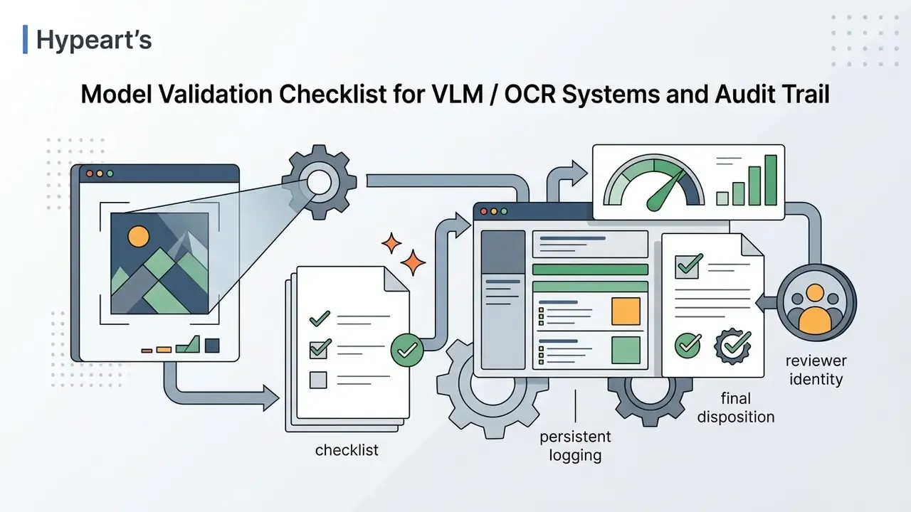 System workflow showing image processing, checklist validation, persistent logging, and human review