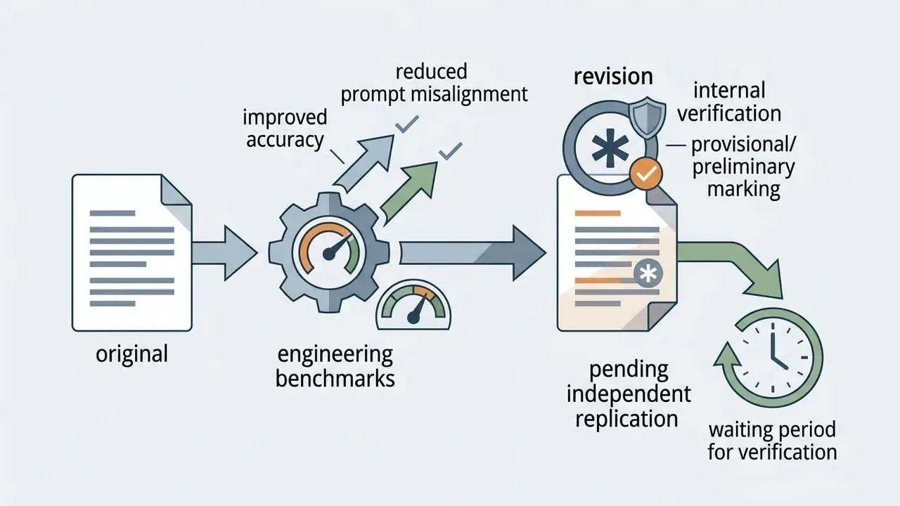 Data from an original document passing through a gear processor to a revised document awaiting verification