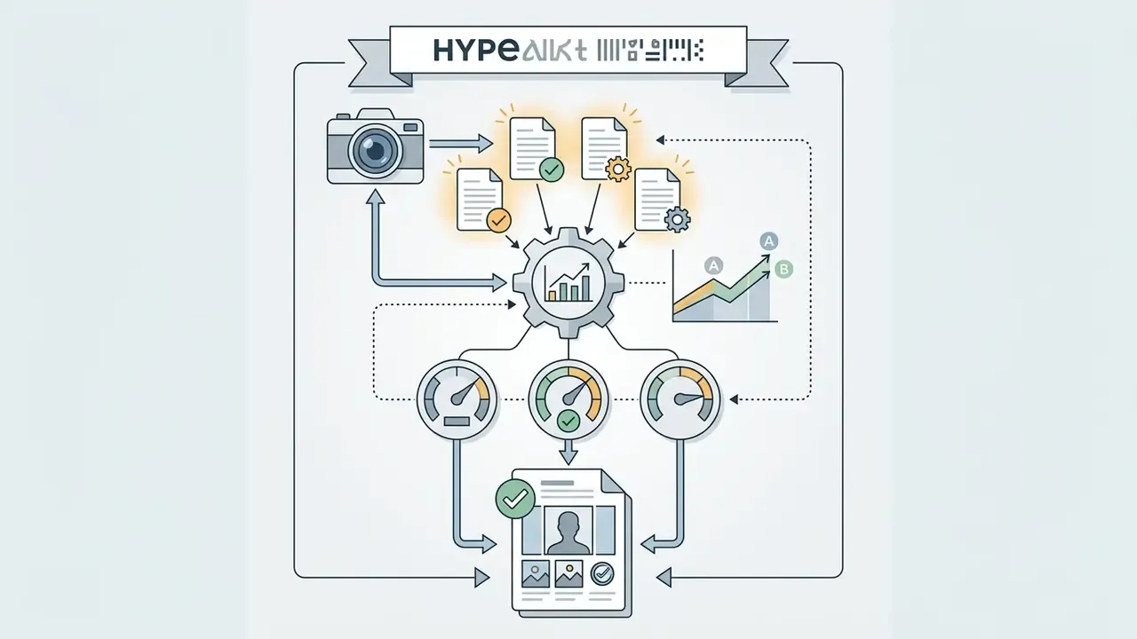 Camera and documents feeding into a central processor to generate marketing creative and performance data
