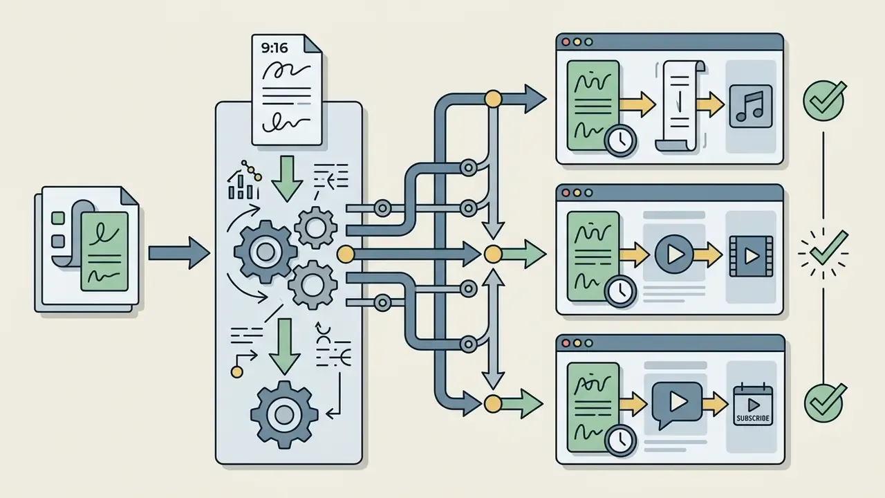 Data files entering a processing unit that distributes content to multiple social media scheduling windows