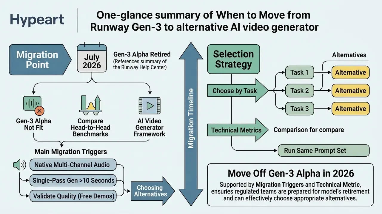Summary of migration triggers and selection strategies for moving from Runway Gen-3 to alternatives