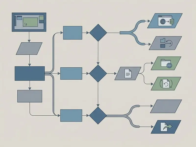 Decision tree with three branching points to identify project storage states and export requirements