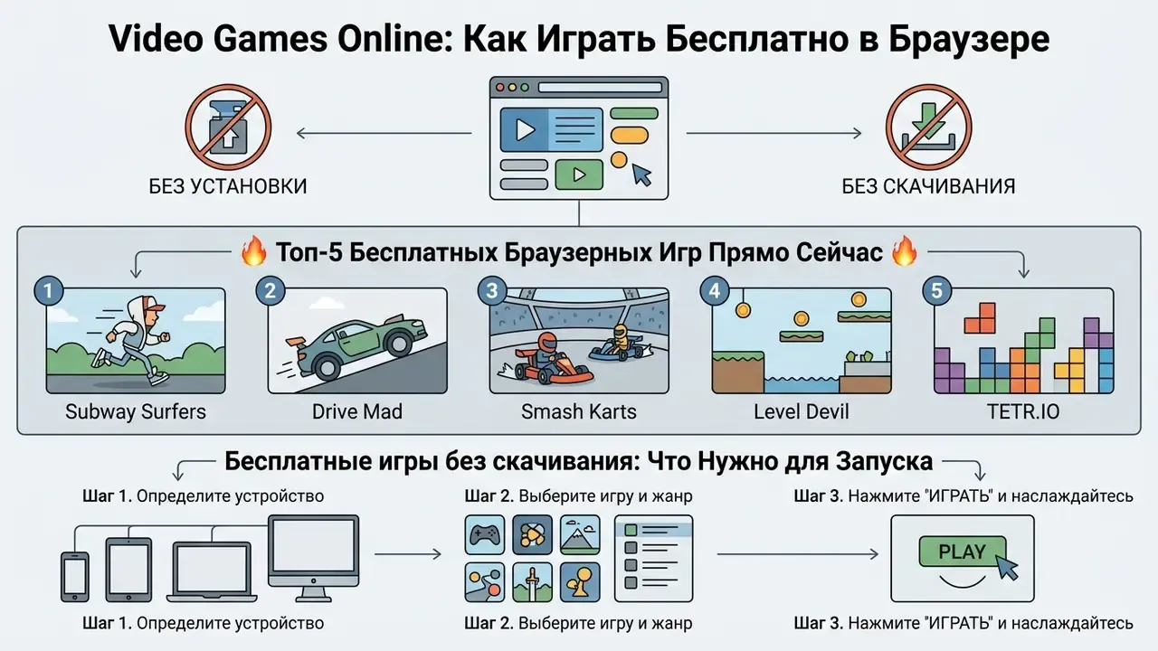 Схема запуска video games online в браузере без скачивания файлов с примерами популярных игр