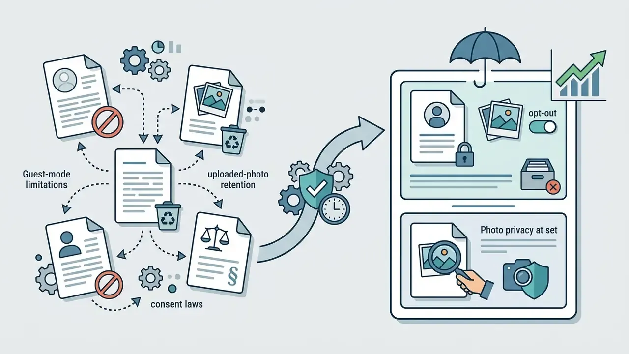 Scattered documents about privacy and guest mode being organized into a structured digital framework