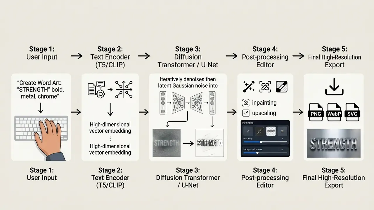 create word art pipeline diagram
