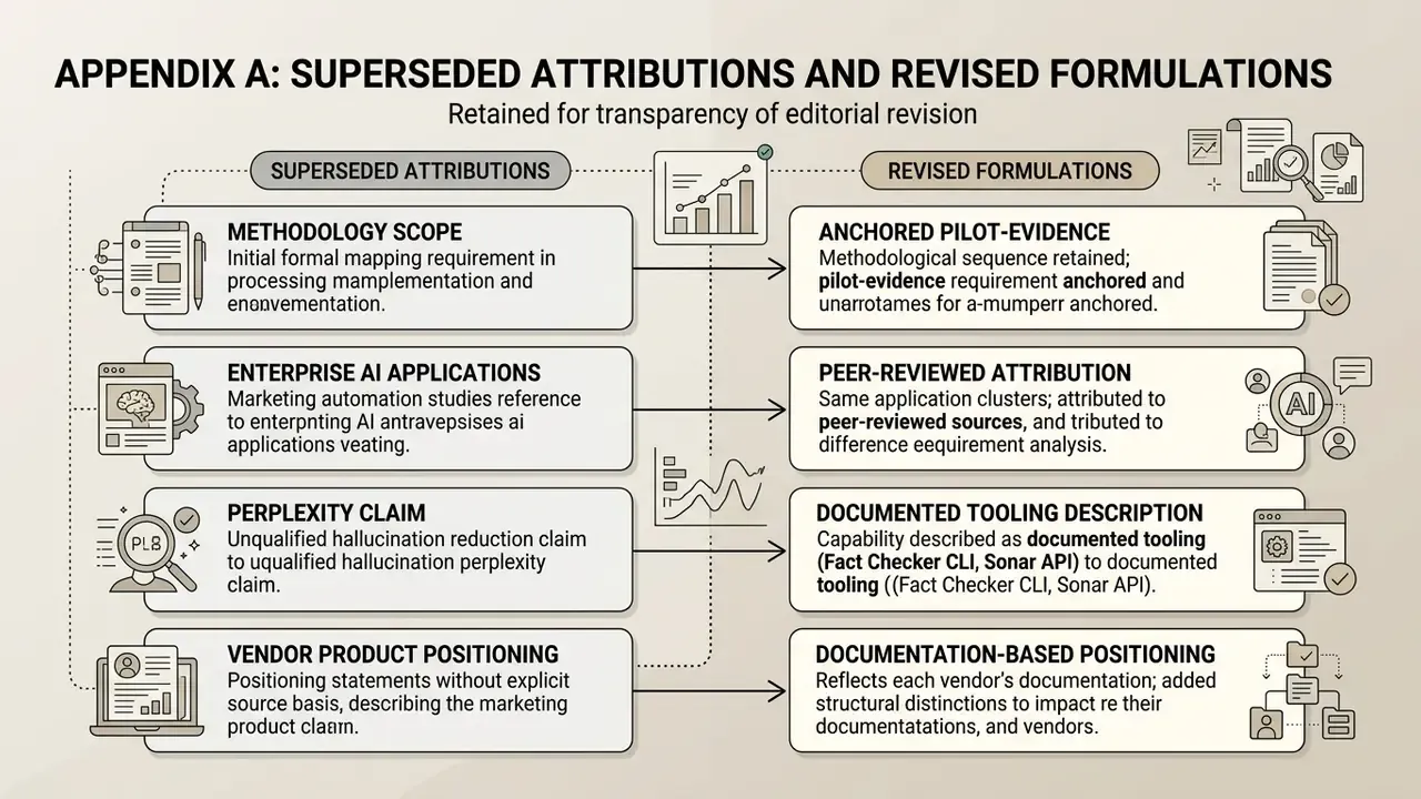 Comparison list mapping original editorial attributions to their updated and revised counterparts