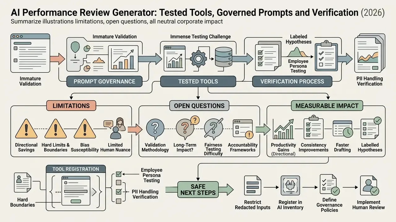 Workflow showing tool validation, testing challenges, and impact assessment for corporate evaluations