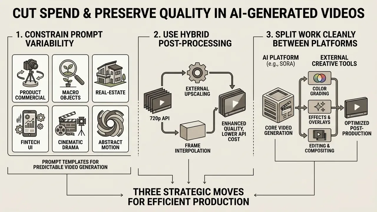 Three strategic steps for cost-efficient video production using prompt templates and post-processing