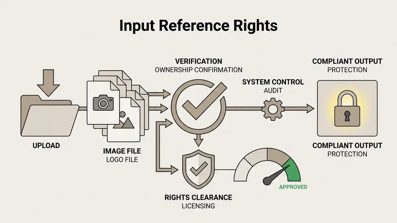 Folder and file icons feeding into verification, audit, and clearance steps ending in a locked output icon