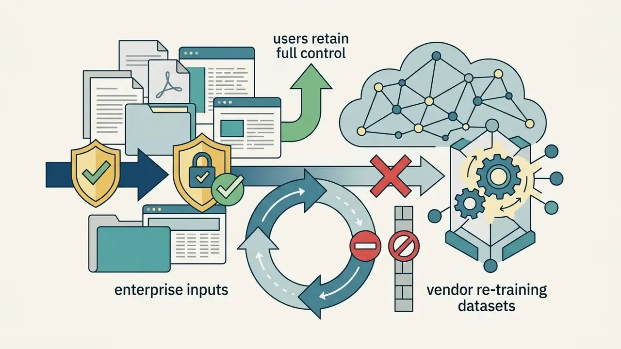 Enterprise inputs moving past protected shields to avoid entering a vendor re-training dataset system