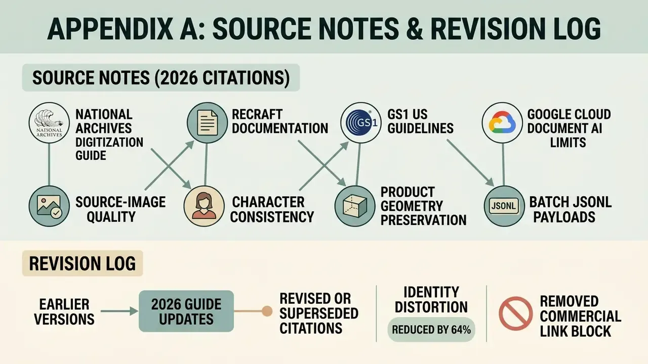 List of 2026 citations linked to technical topics and a summary of guide revision updates