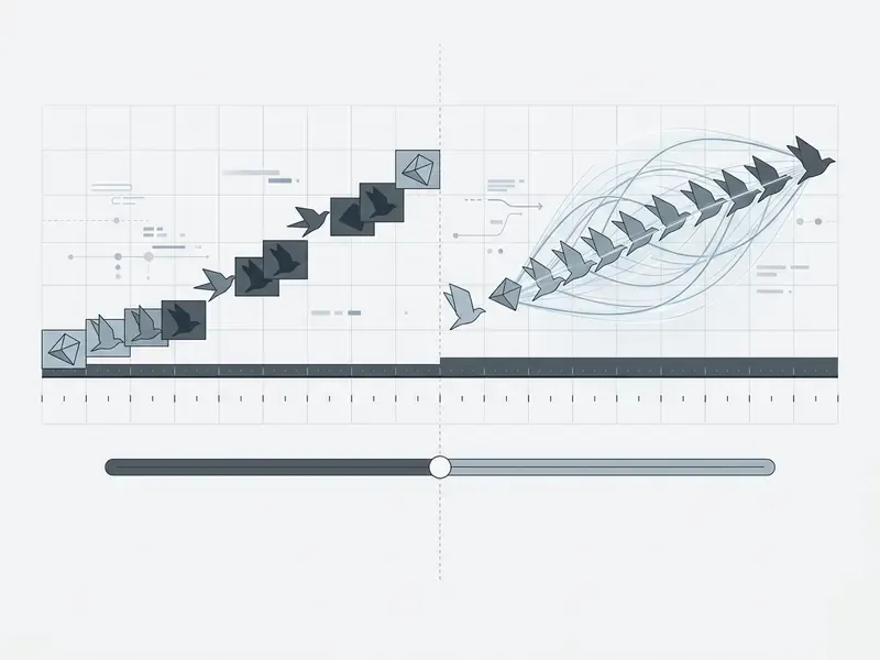 Comparison of frame duplication versus algorithmic interpolation showing a bird in motion across a timeline