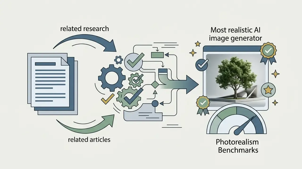 Research and articles feeding into a gear-driven process that generates photorealistic tree imagery