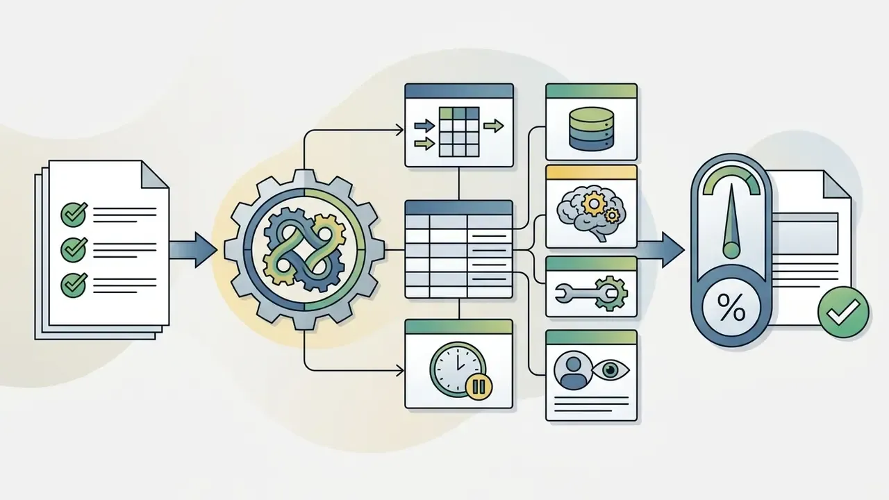 Documents passing through a gear system to populate cost tables and metrics for a final verified report