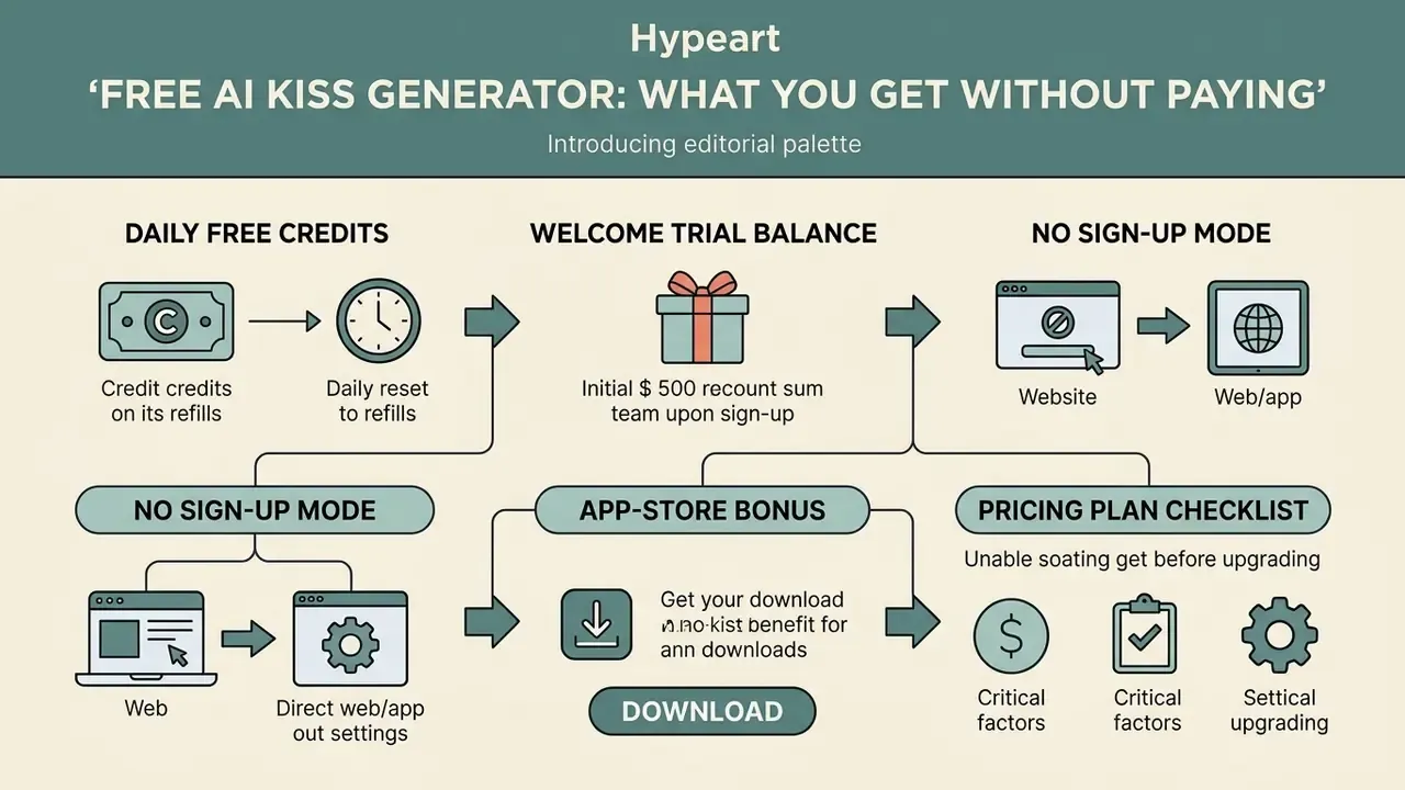 Summary of free access features including daily credits, trial balances, and sign-up requirements