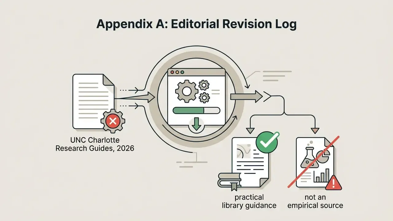 Document processing icon leading to a split path for library guidance and rejected empirical sources