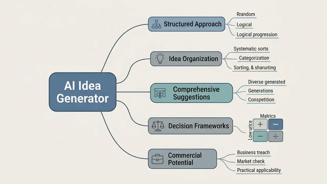 Mindmap branching out from a central node into five distinct categories of functional capabilities