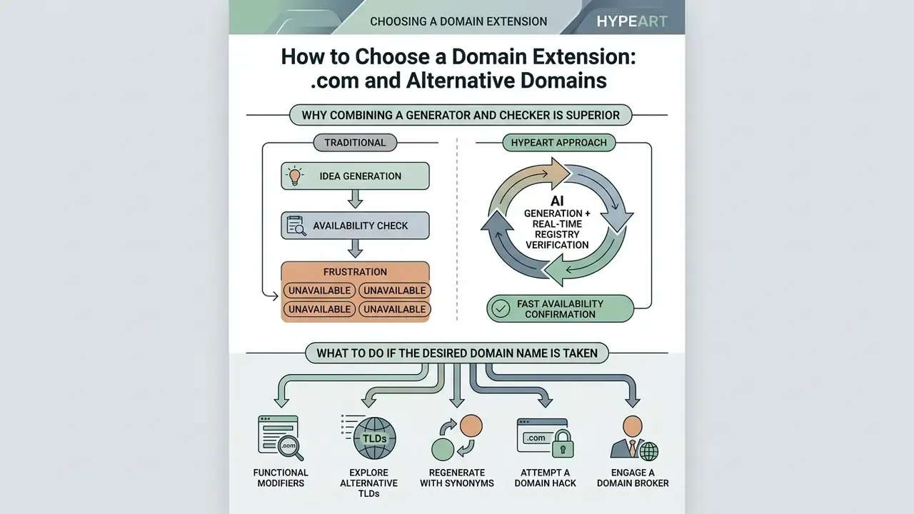Comparison chart showing how integrating AI domain name generator tools improves availability checks