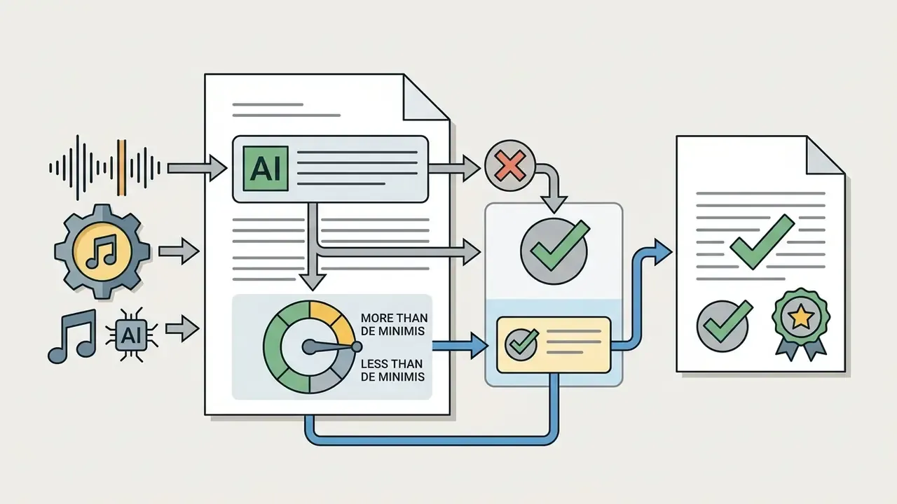 Process showing the disclosure of AI content in creative works to secure copyright registration