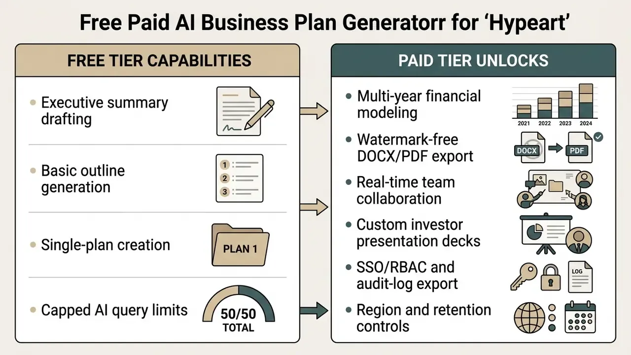 Comparison table contrasting basic free software features with advanced paid tier functionality