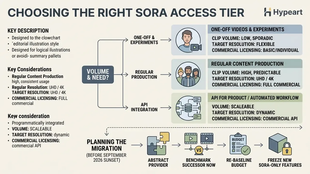 Decision tree mapping video production needs to service tiers and outlining a migration strategy