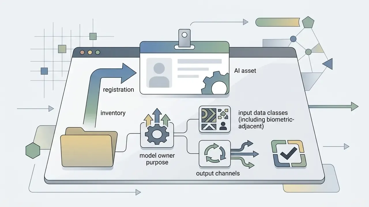 Digital interface showing folder data registering as an AI asset with owner, input, and output details