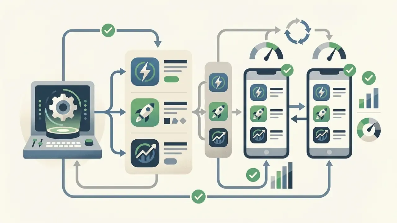 System generating icon variations for A/B testing on mobile app store product pages