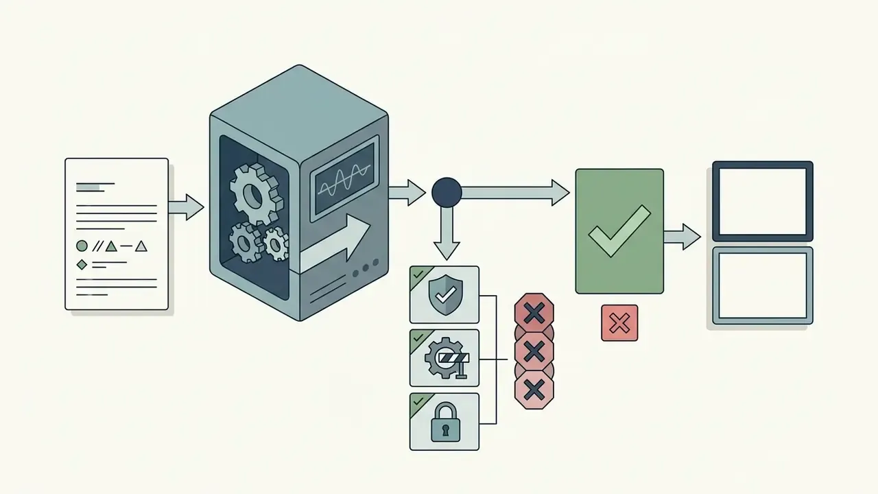 Document flowing through a server to safety filters and blocklists before final image output