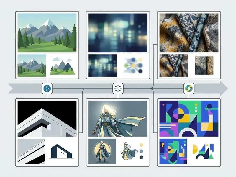 Diverse visual styles created by the Momo AI photo generator and an AI photo generator