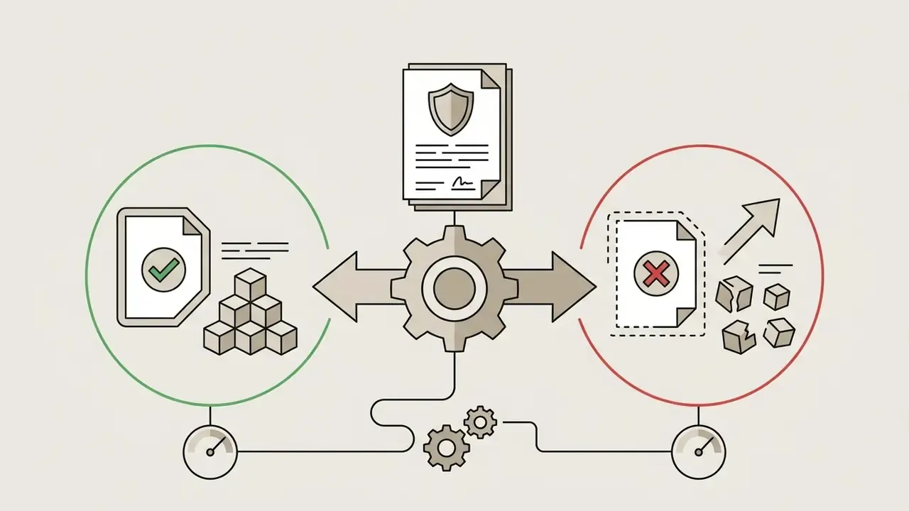 Gear mechanism processing legal documents into either stable stacks or fragmented outputs