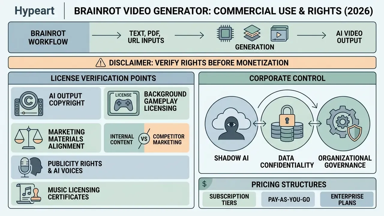 Infographic outlining legal license verification points, corporate control measures, and pricing structures