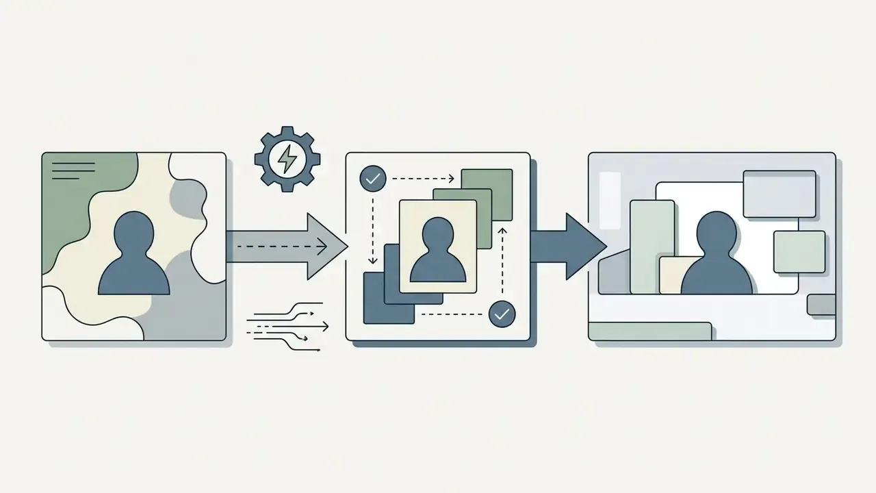 Process showing a subject being isolated from a background and placed into a new setting