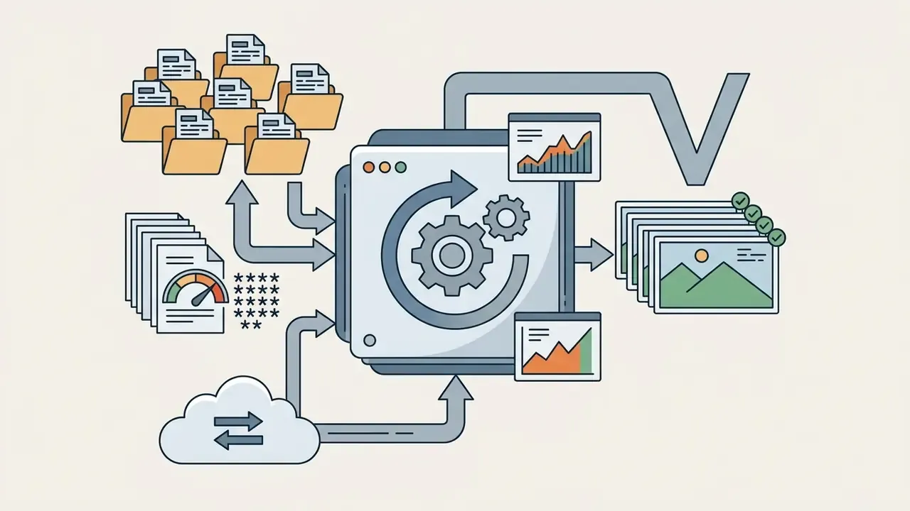 System processing bulk files from local folders and cloud storage into optimized image outputs
