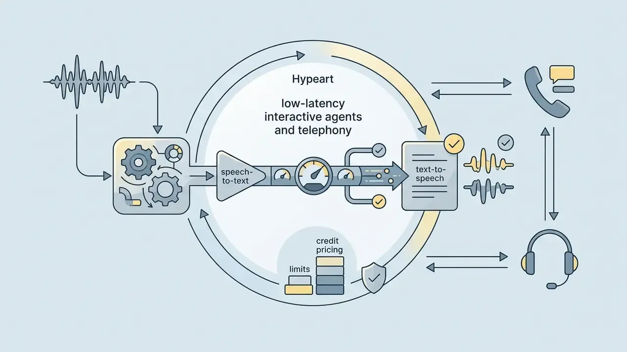 Circular workflow connecting speech-to-text and text-to-speech modules for interactive telephony agents