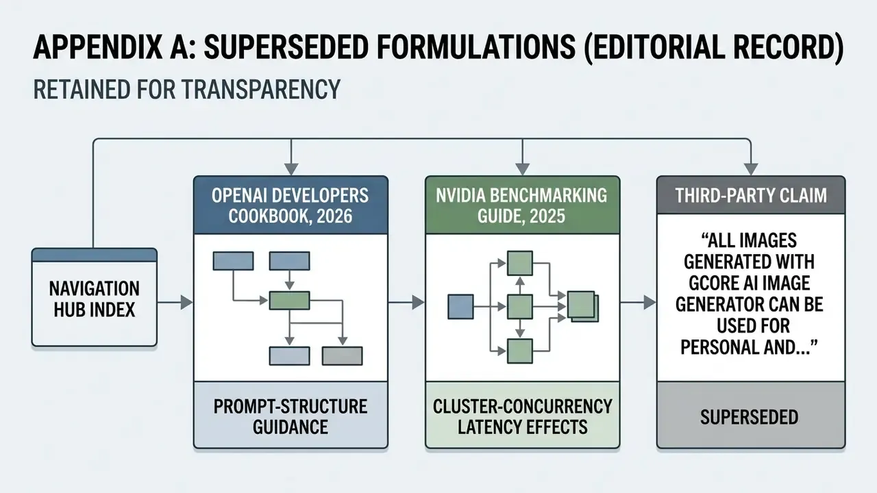 Summary table tracking superseded editorial records for prompt guidance, latency effects, and usage claims
