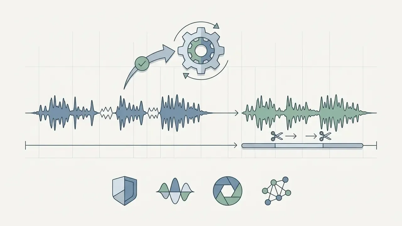 Automated process removing silence from a waveform to tighten audio for what YouTubers use to edit videos