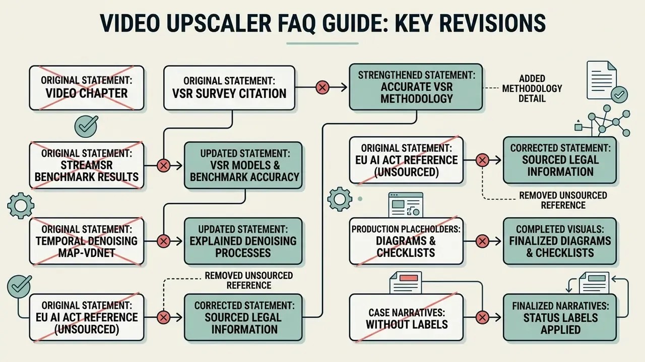 Diagram mapping editorial revisions from original superseded statements to updated and corrected versions