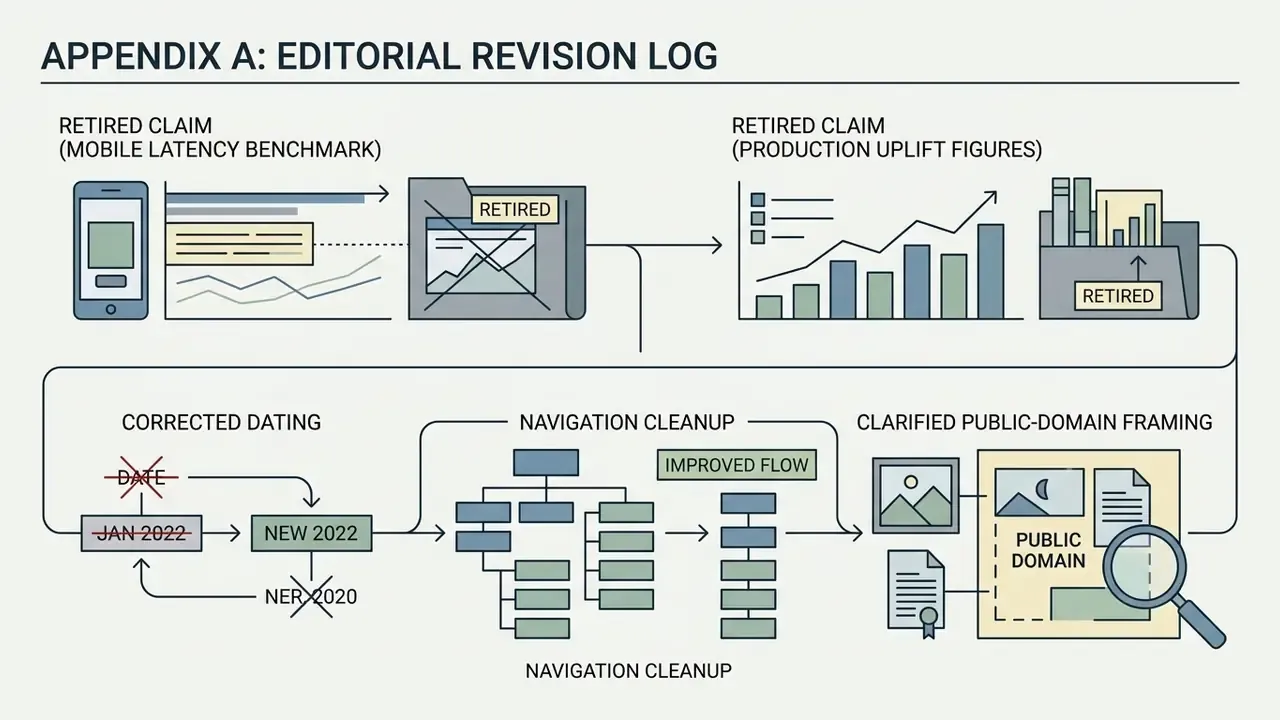 Process flow diagram showing steps to retire claims, correct dates, clean navigation, and clarify legal terms