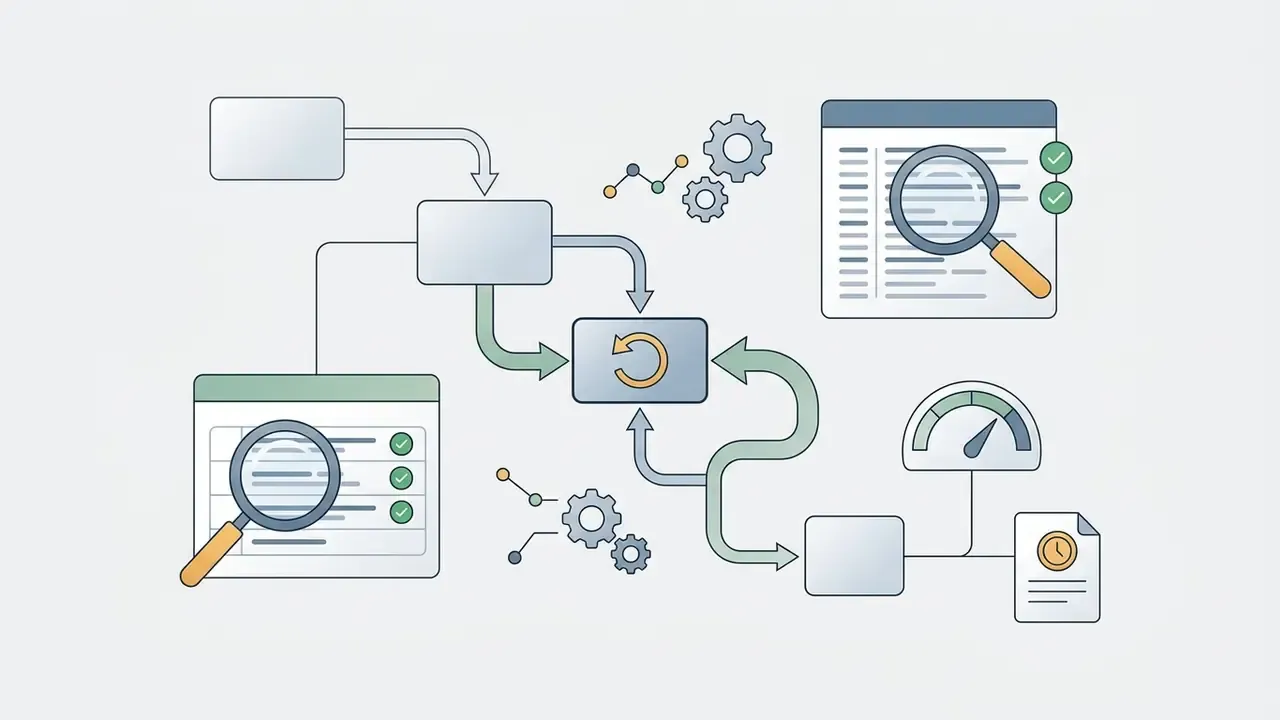 Central processing unit connecting code review documents to a rollback mechanism and performance metrics
