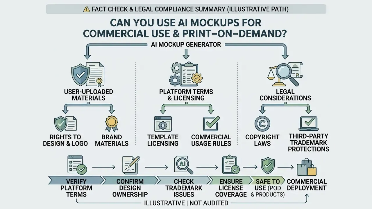 Flowchart detailing legal compliance factors and a verification path for commercial design projects
