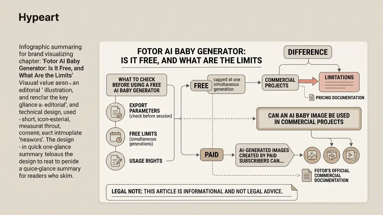 Summary of free and paid usage limits for AI image generation tools and their commercial rights