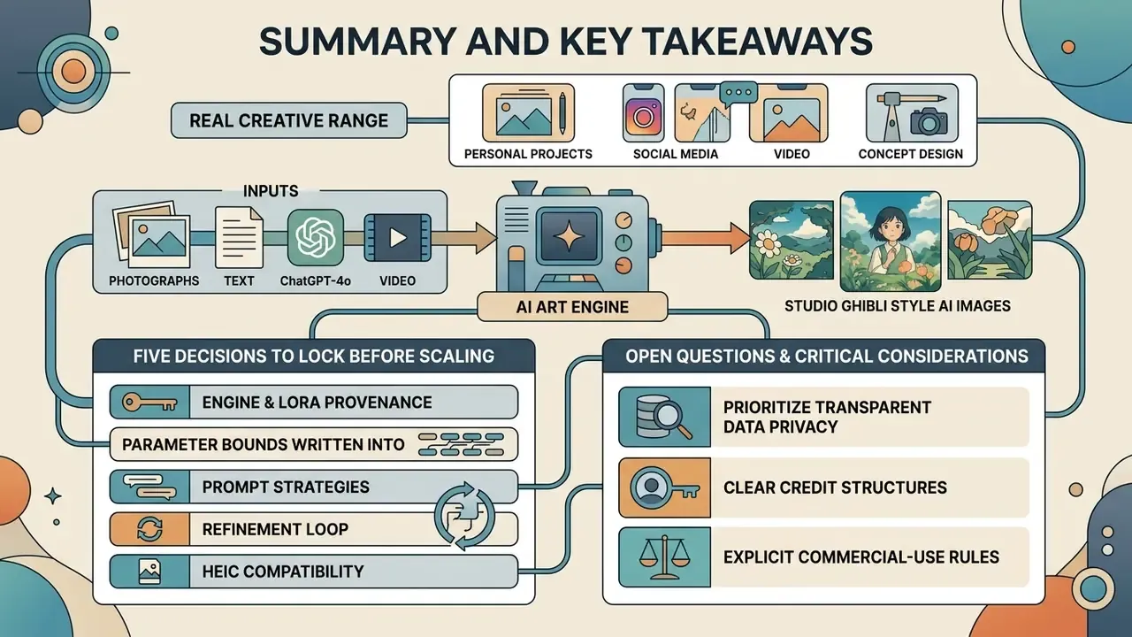 Visual overview of creative applications, input methods, scaling decisions, and critical considerations