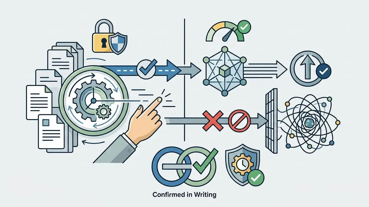 Diagram illustrating data security protocols with document processing and restricted model training paths