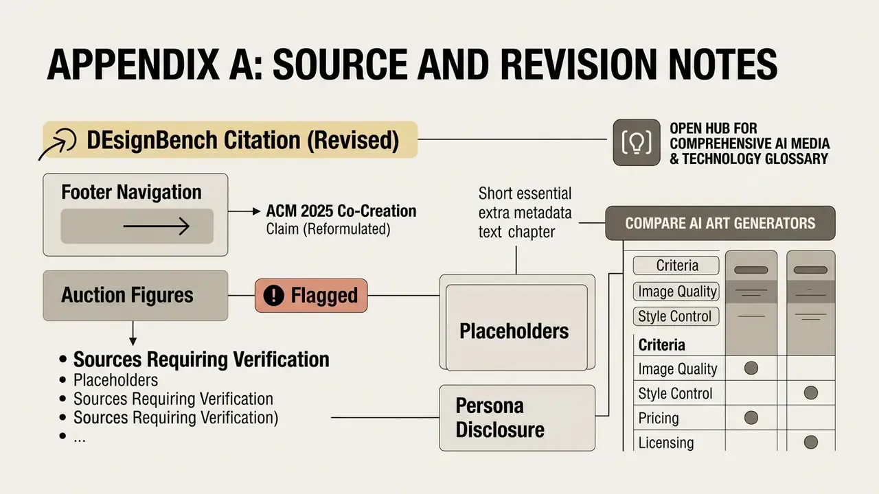 Summary diagram of citation, navigation, and verification steps for AI generated art documentation
