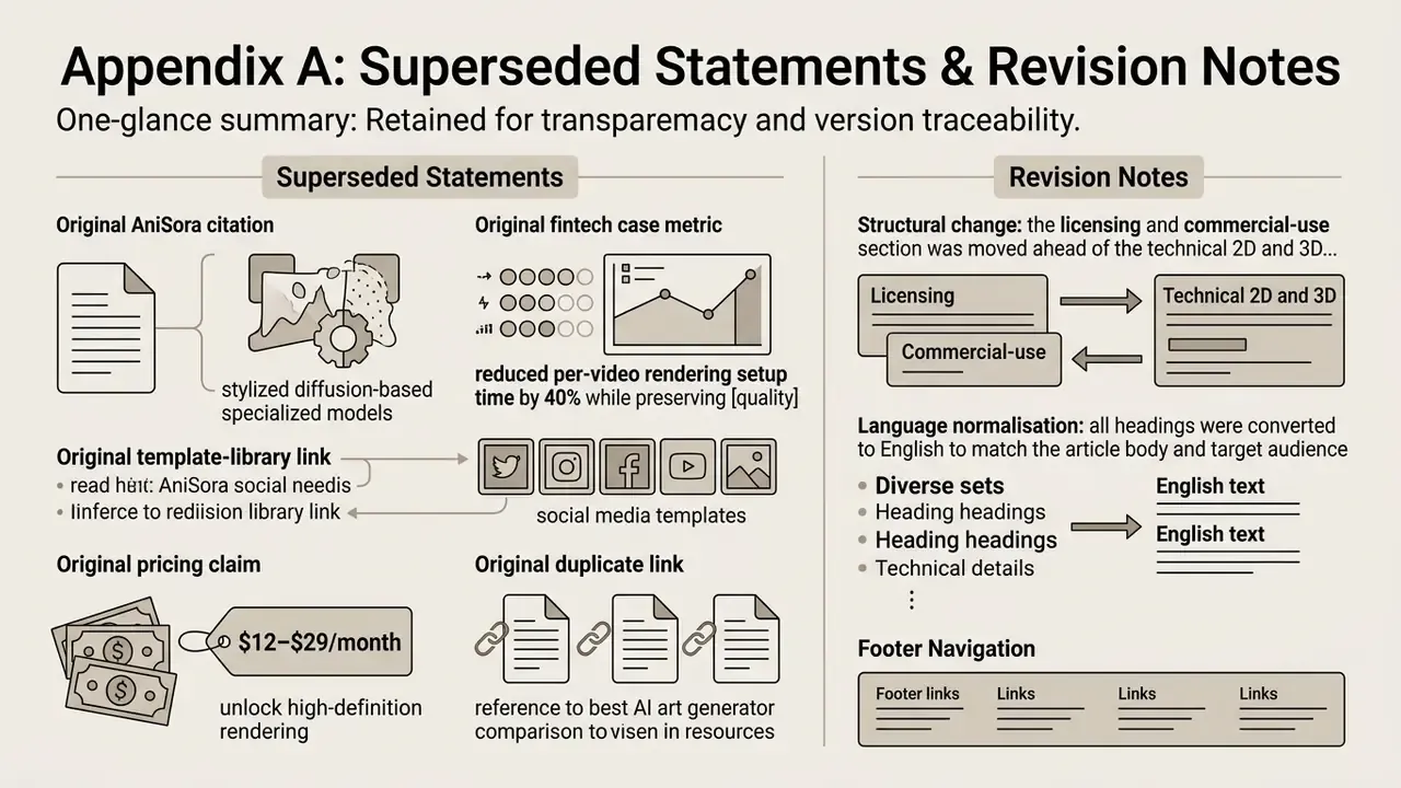 Summary of superseded citations, metrics, and revision notes for documentation version traceability