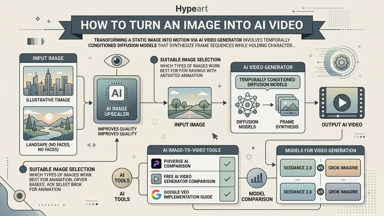 Visual guide detailing the technical workflow from static input images to generated motion sequences