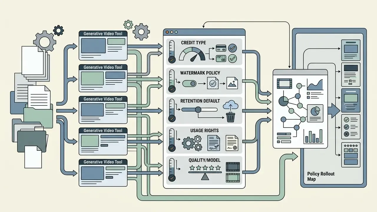 Documents feeding into generative video tools for policy assessment and mapping to a rollout strategy