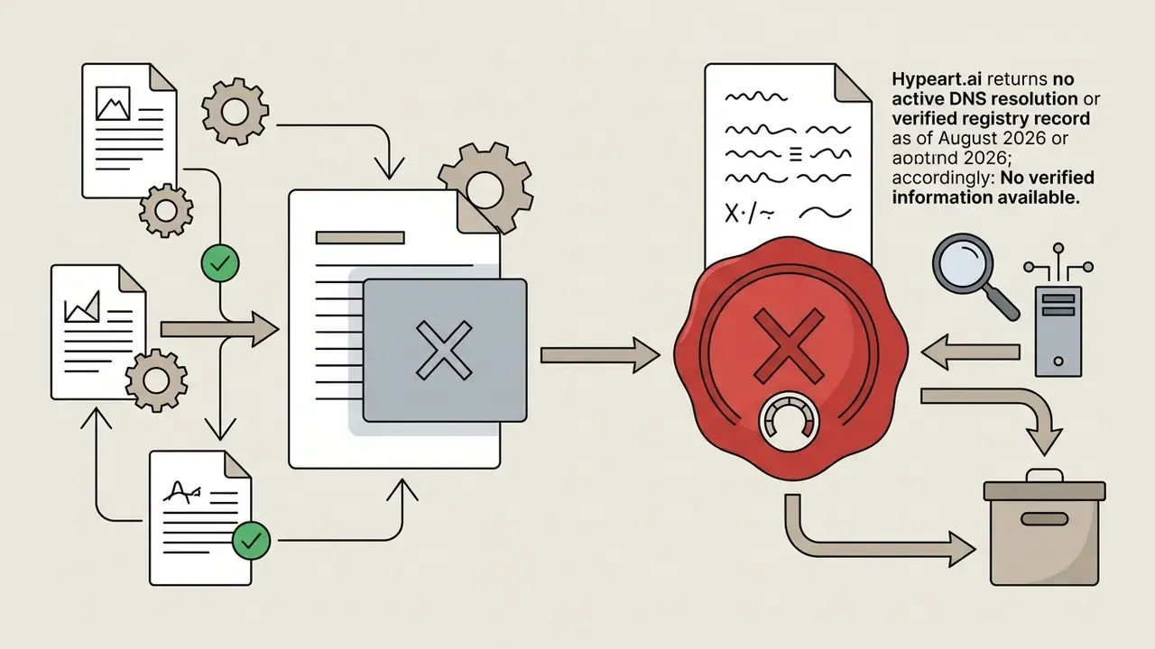 Documents and gears flowing toward a red wax seal marked with an X symbol and a status gauge