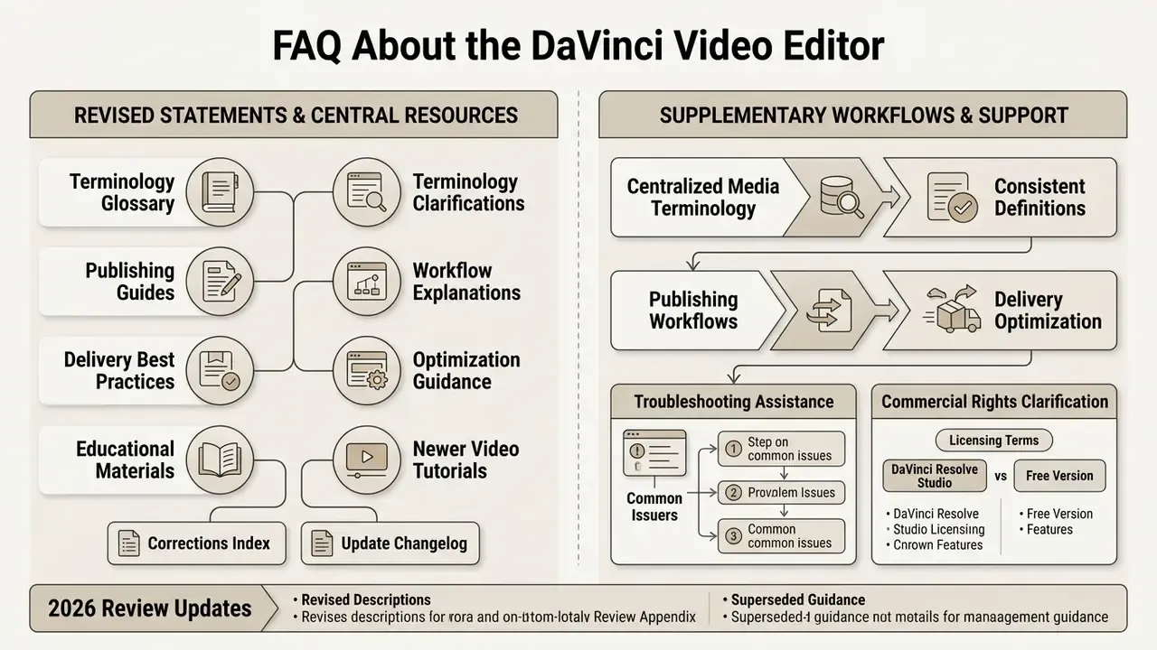 Summary of revised software terminology, publishing workflows, troubleshooting steps, and licensing terms
