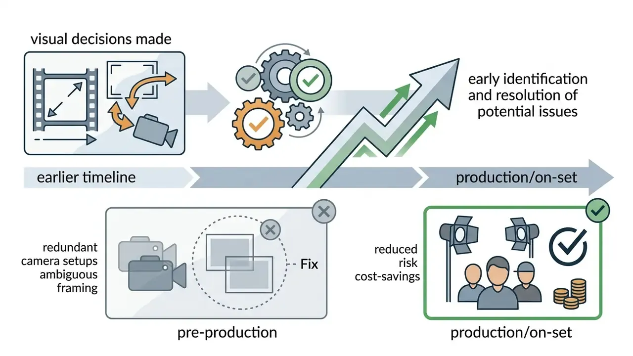 How early visual decisions resolve production issues and reduce costs before filming begins